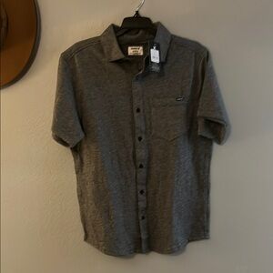 NWT Men’s Hurley Gray Casual Button Down Shirt Relaxed Fit